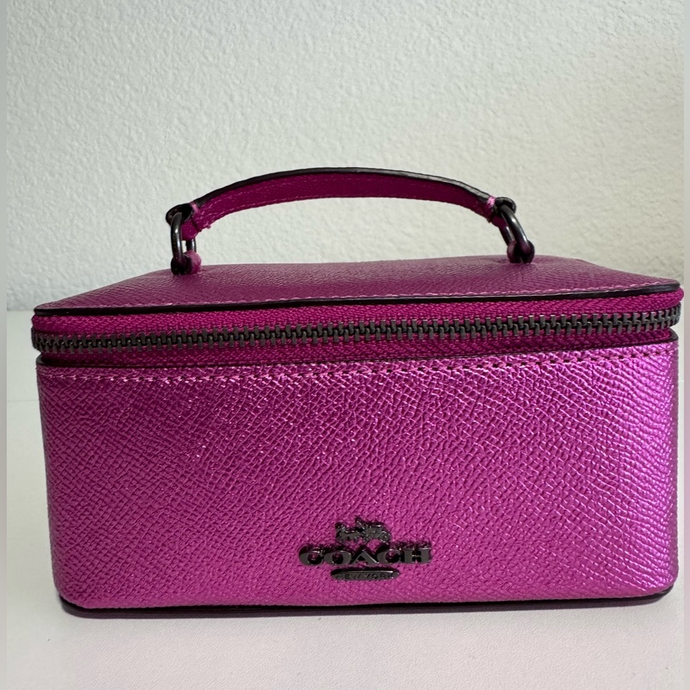 Coach Metallic Pink Cosmetic Bag